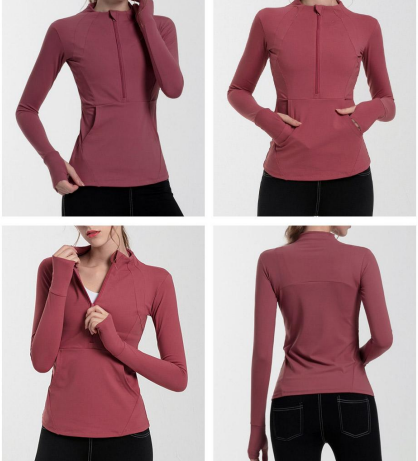 HALF ZIP POCKETED JACKET